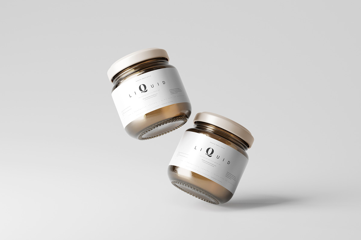 Amber Glass Jar Mockup, a Cups & Container Mockup by pmvch (Photo 6 of 10)