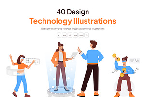 Technology Illustration Set, a Technology Illustration by Vectors Market