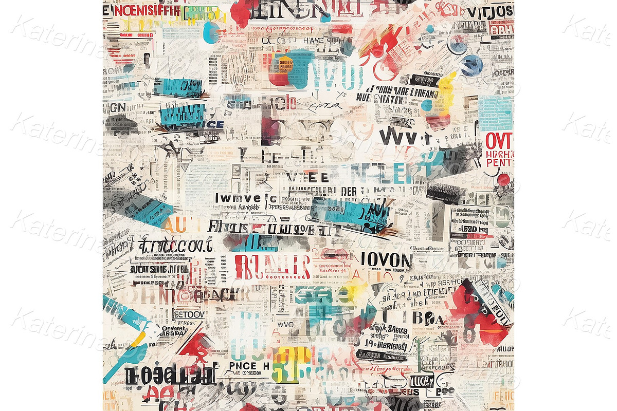 Newspapers seamless patterns set, a Pattern Graphic by Bubert Art (Photo 9 of 14)