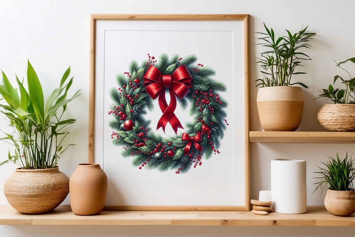 Christmas Wreath PNG Clipart Bundle, a Work Illustration by Craft Nest (Photo 4 of 5)