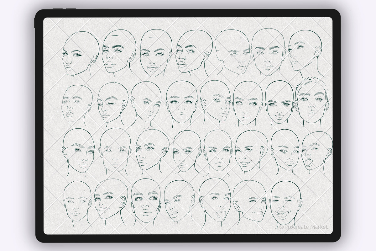Procreate Face Portrait brushes, a Brush Add-On by Procreate Market (Photo 4 of 5)