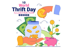 10 World Thrift Day Illustration, a Finance Illustration by denayunebgt