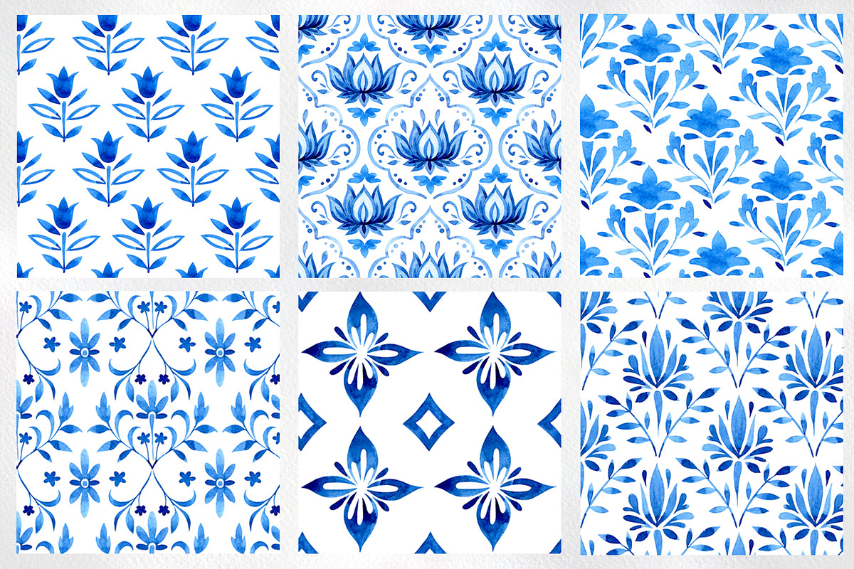 Blue Patterns Collection, a Pattern Graphic by made by Tanya (Photo 2 of 5)