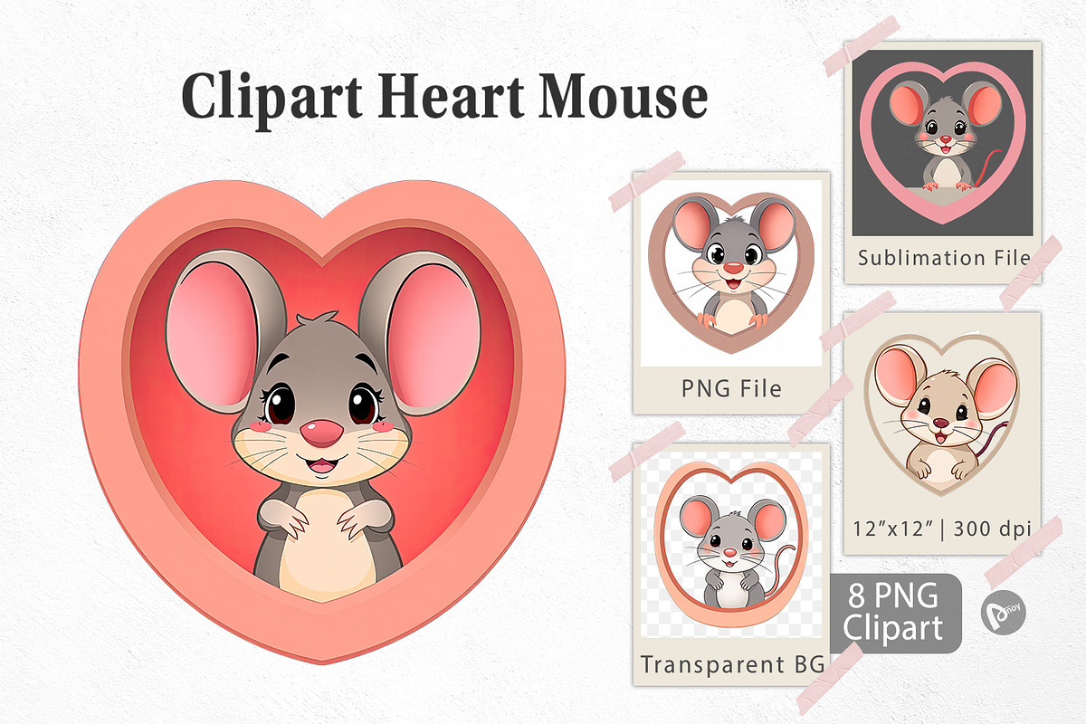 Clipart Heart Mouse, a Graphic by Artnoy (Photo 1 of 5)