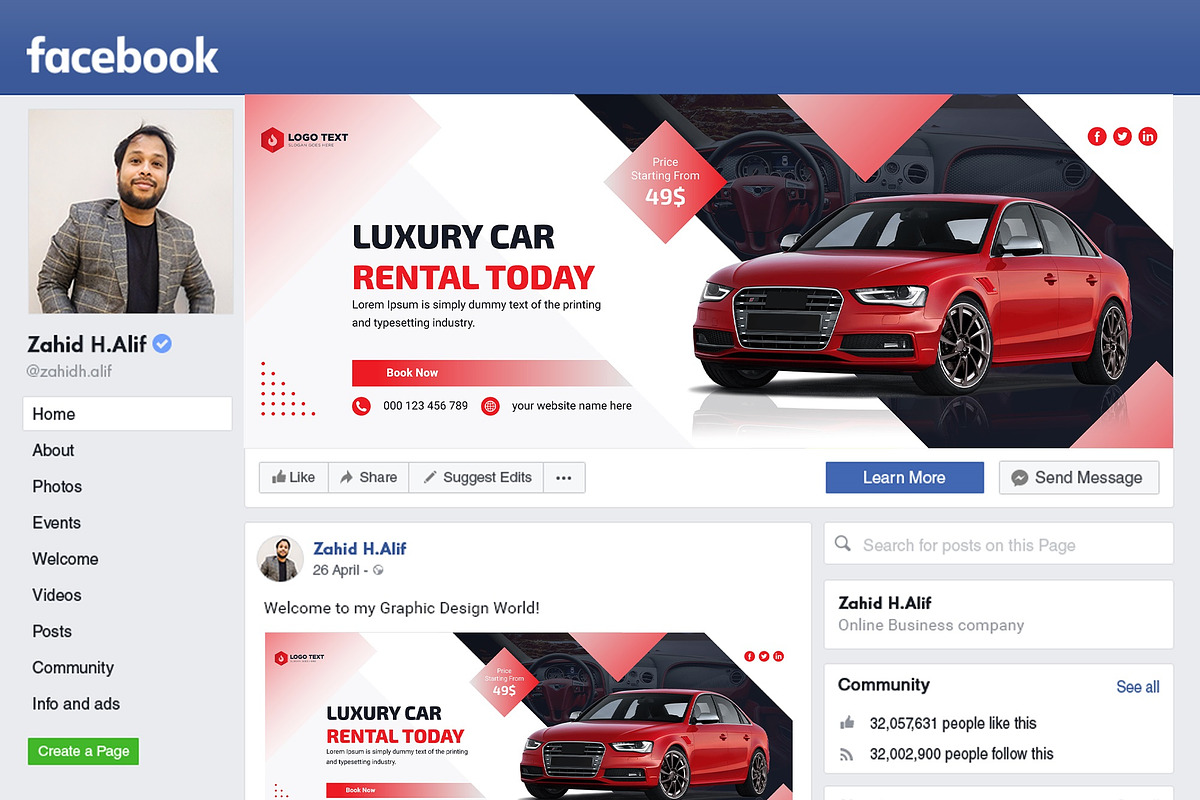 Social Media Facebook Cover Banner, a Social Media Template by zahidhossainalif (Photo 2 of 2)