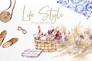 Watercolor Summer Picnic Collection, a Food Illustration by S_ARTLOVE (Thumbnail 8 of 11)