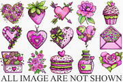 Happy Valentine's Day Clipart Bundle, an Illustration by Canvas Craft (Thumbnail 3 of 6)