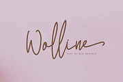 Wolline Minimalist Script Font, a Script Font by NTC Graphic (Thumbnail 1 of 9)