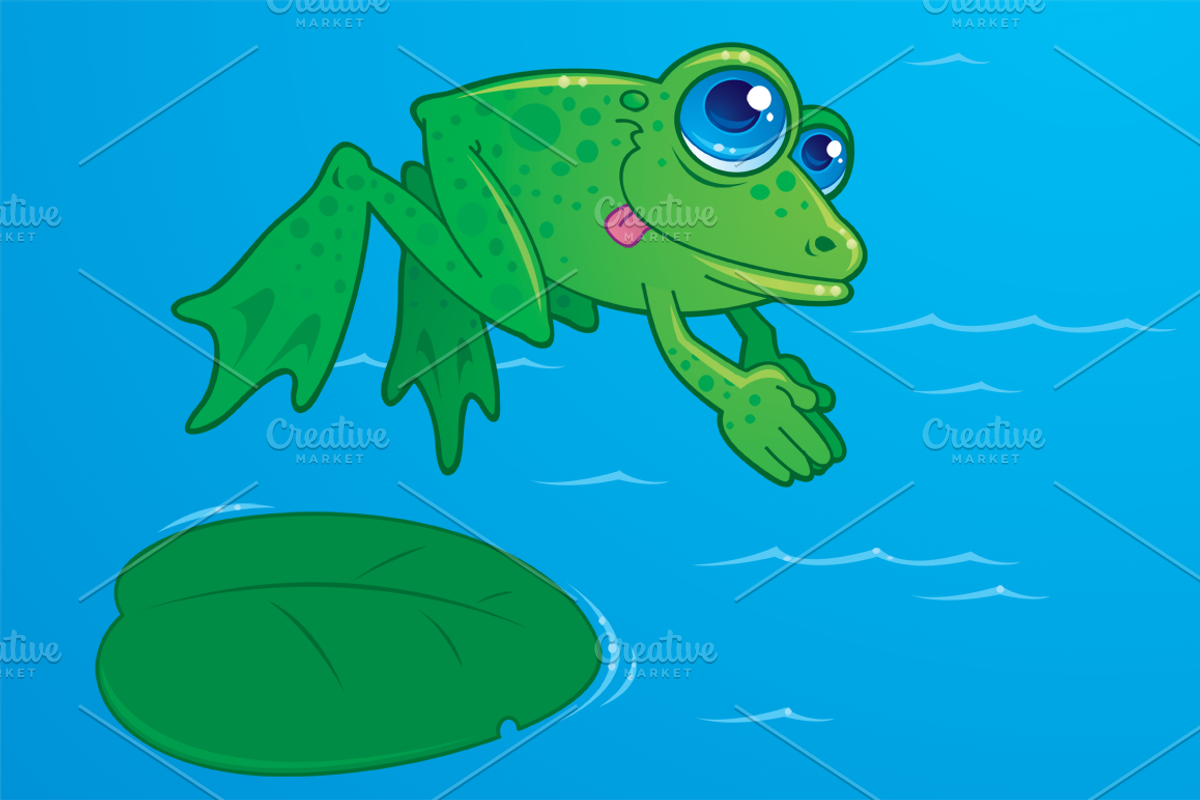 Diving Frog, an Animal Illustration by Schwegel Illustration