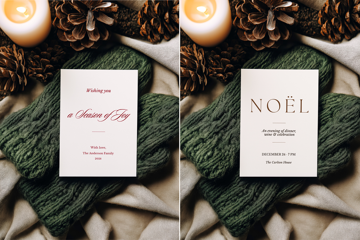 Cozy 5x7 Christmas Invitation Mockup, an Advertising Mockup by Serenefeeling (Photo 2 of 7)