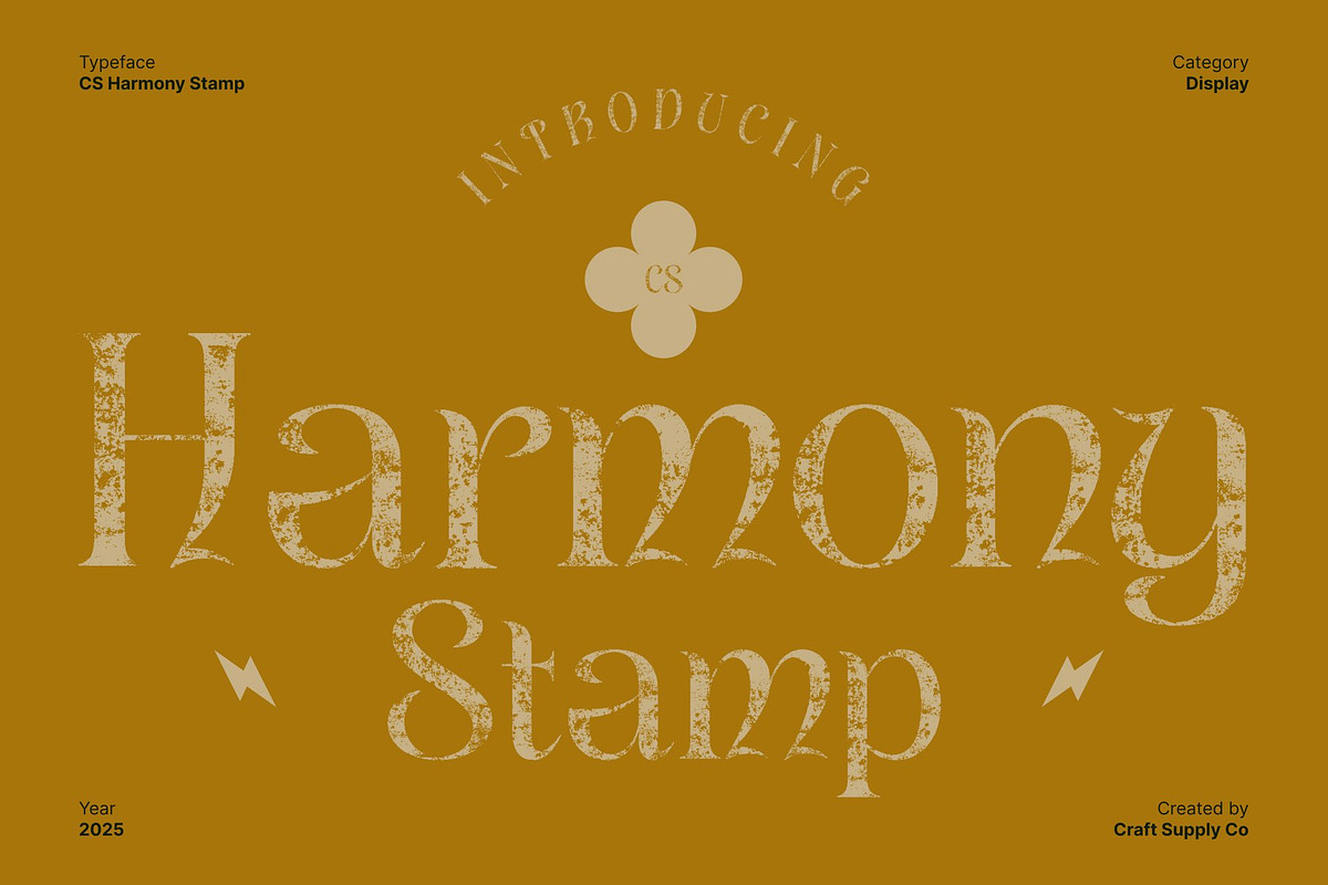 CS Harmony Stamp, a Serif Font by Craft Supply Co. (Photo 1 of 8)