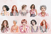 Soft Pink Women's Clipart, an Illustration by NadiaTheronArt (Thumbnail 3 of 4)