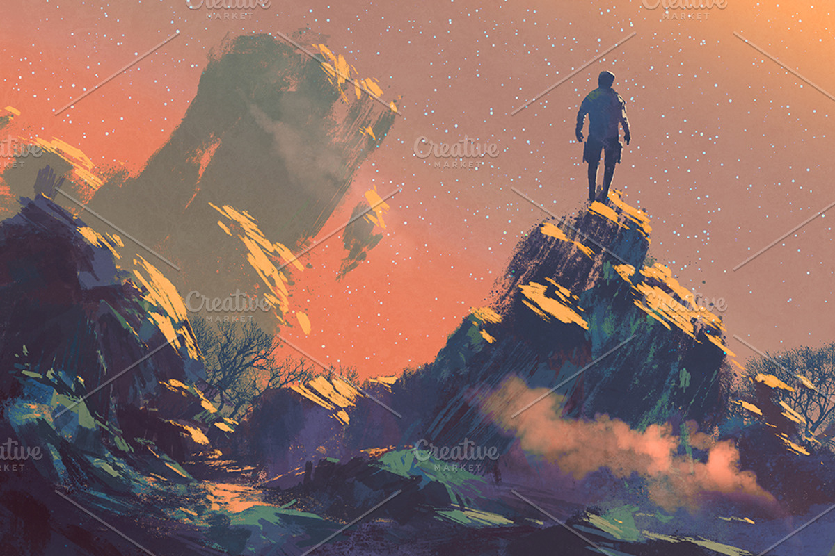 Sci-fi scene illustration, a Texture Illustration by Grandfailure