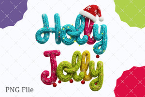 Holly Jolly Png Christmas Faux Yarn, an Illustration by designcity5