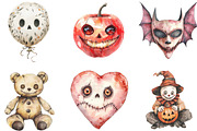 Vintage Creepy Halloween Clipart, an Illustration by CraftArtStudio (Thumbnail 2 of 6)