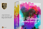 35 Hi-Res Water color PS Brush Set 6, a Brush Add-On by MRI STUDIO (Thumbnail 1 of 9)