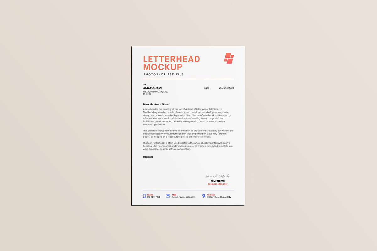 Letterhead Mockup, a Product Mockup by Sweetdady (Photo 5 of 6)