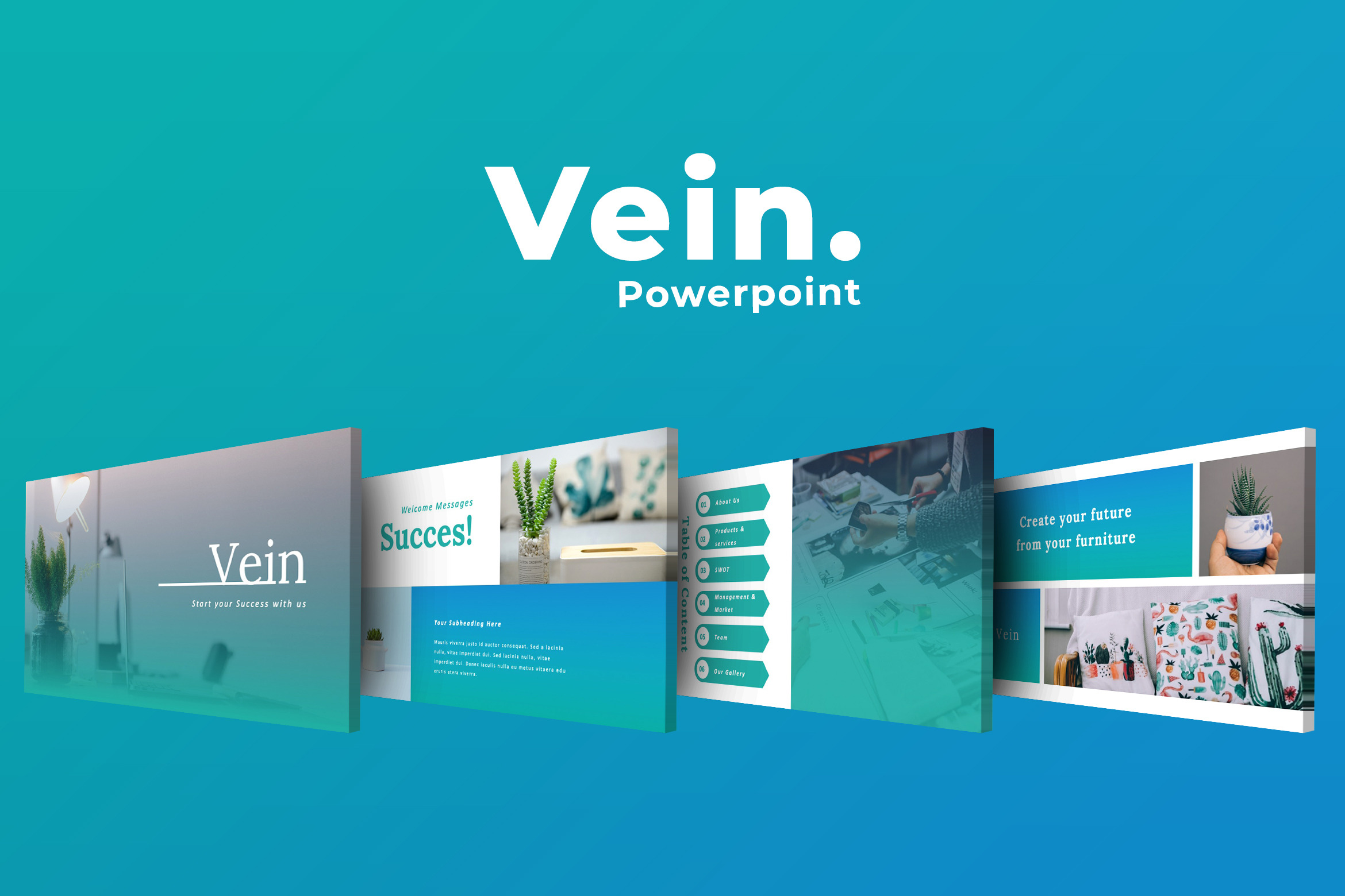 Vein Business Powerpoint, a Presentation Template by TMint Creative