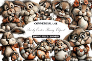 Quirky Easter Bunny Clipart, an Illustration by Black Bird Studio (Thumbnail 1 of 6)