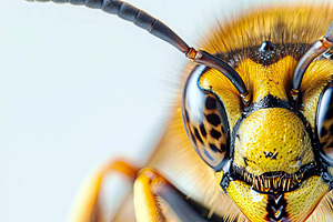 This portrait of a hornet with honey, a Photo by LOGOCREATIVE