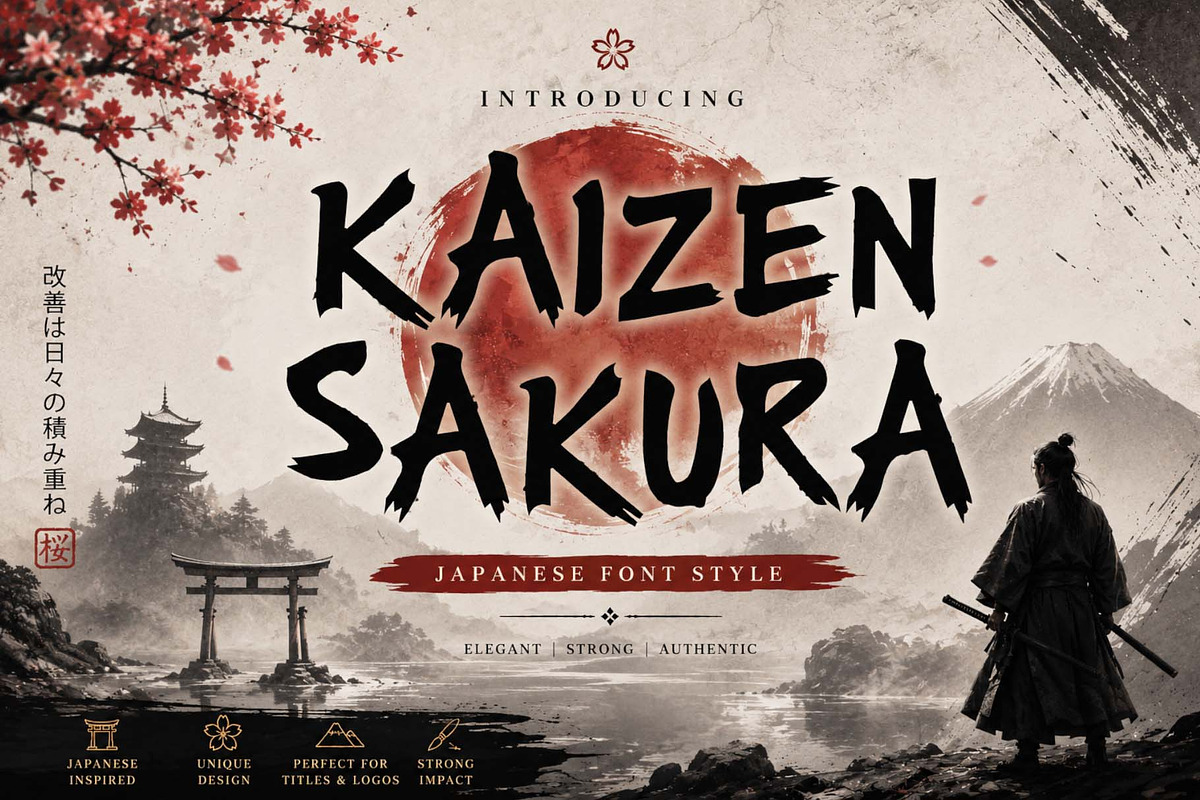 Kaizen Sakura, a Handwritten Font by Yoga Letter (Photo 1 of 9)