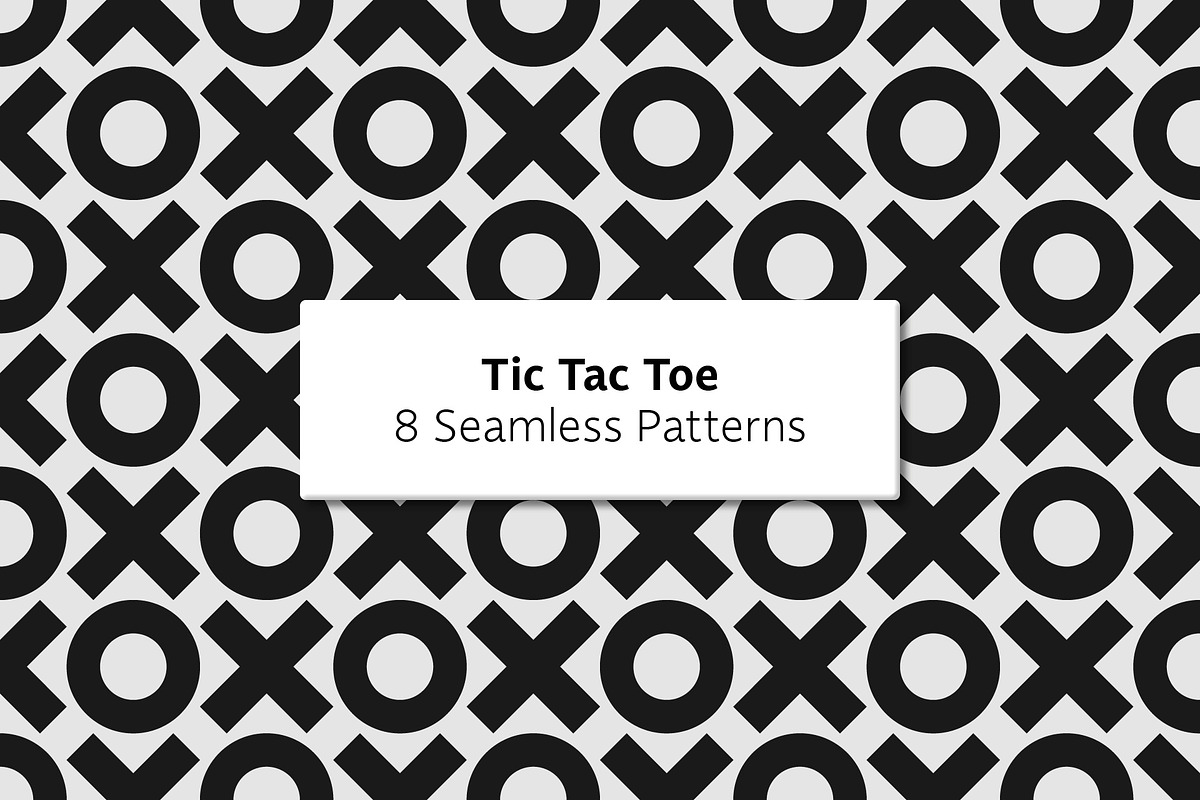 Tic Tac Toe - 8 Seamless Patterns, a Pattern Graphic by Tustan (Photo 1 of 3)