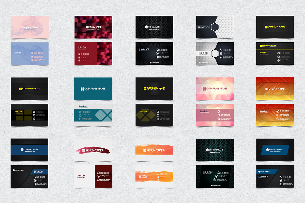 250 Business Card Vector Templates, a Business Card Template by Bobboz Store (Photo 3 of 18)