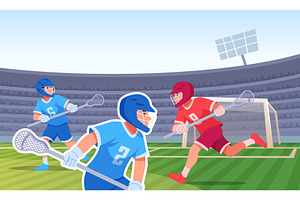 Lacrosse. college sport players, a Sport Illustration by Onyx