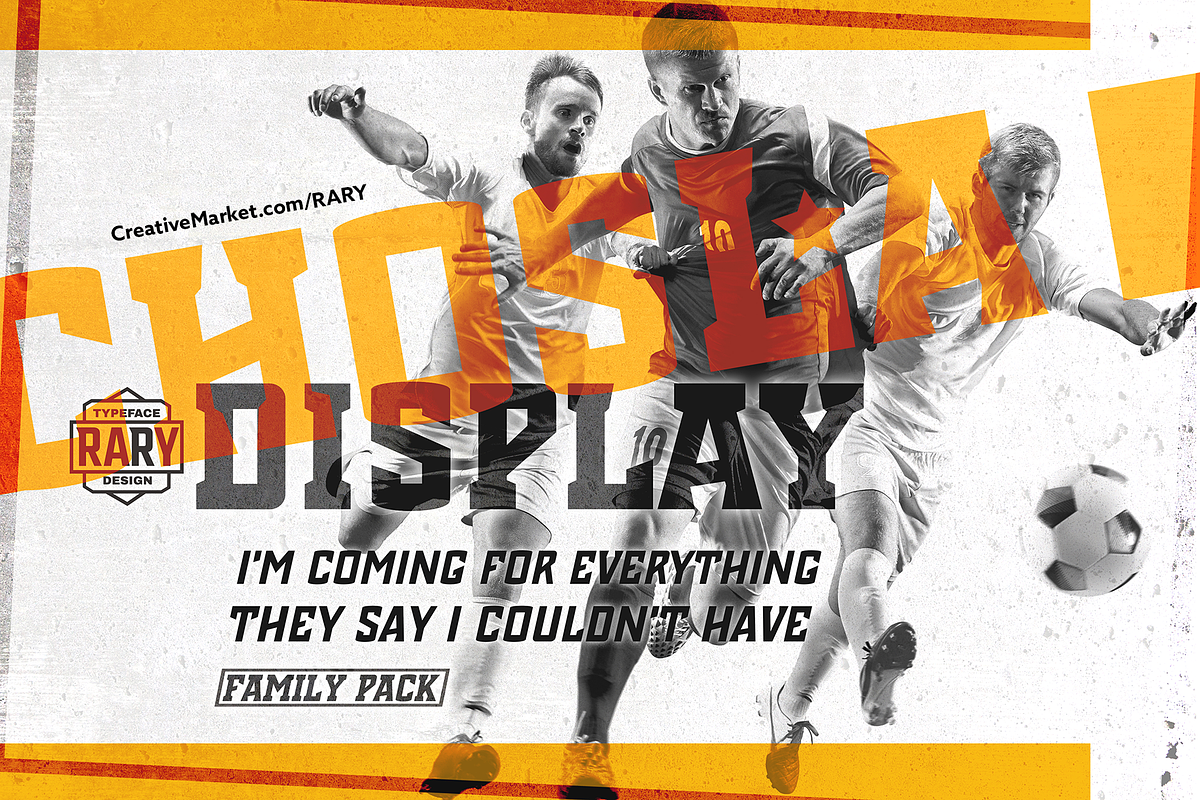 Chosla | sports style font family. preview 2