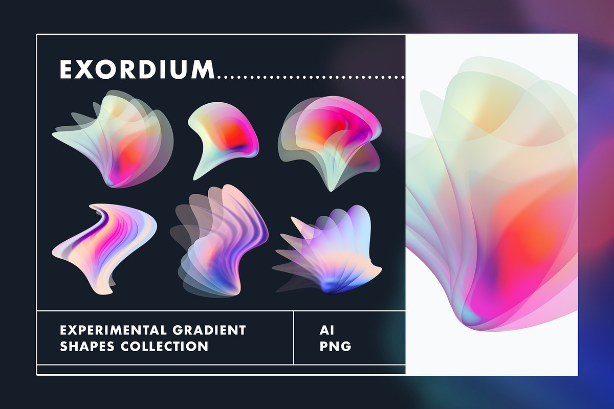 Exordium Dynamic Gradient Shapes, a Texture Graphic by Polar Vectors (Photo 2 of 16)