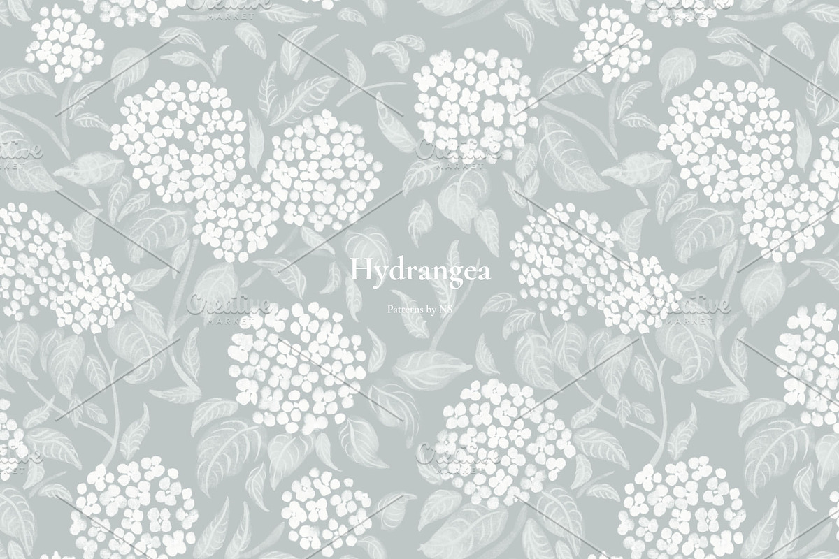 Hydrangea Pattern Collection, a Pattern Graphic by Note And Silence (Photo 3 of 7)