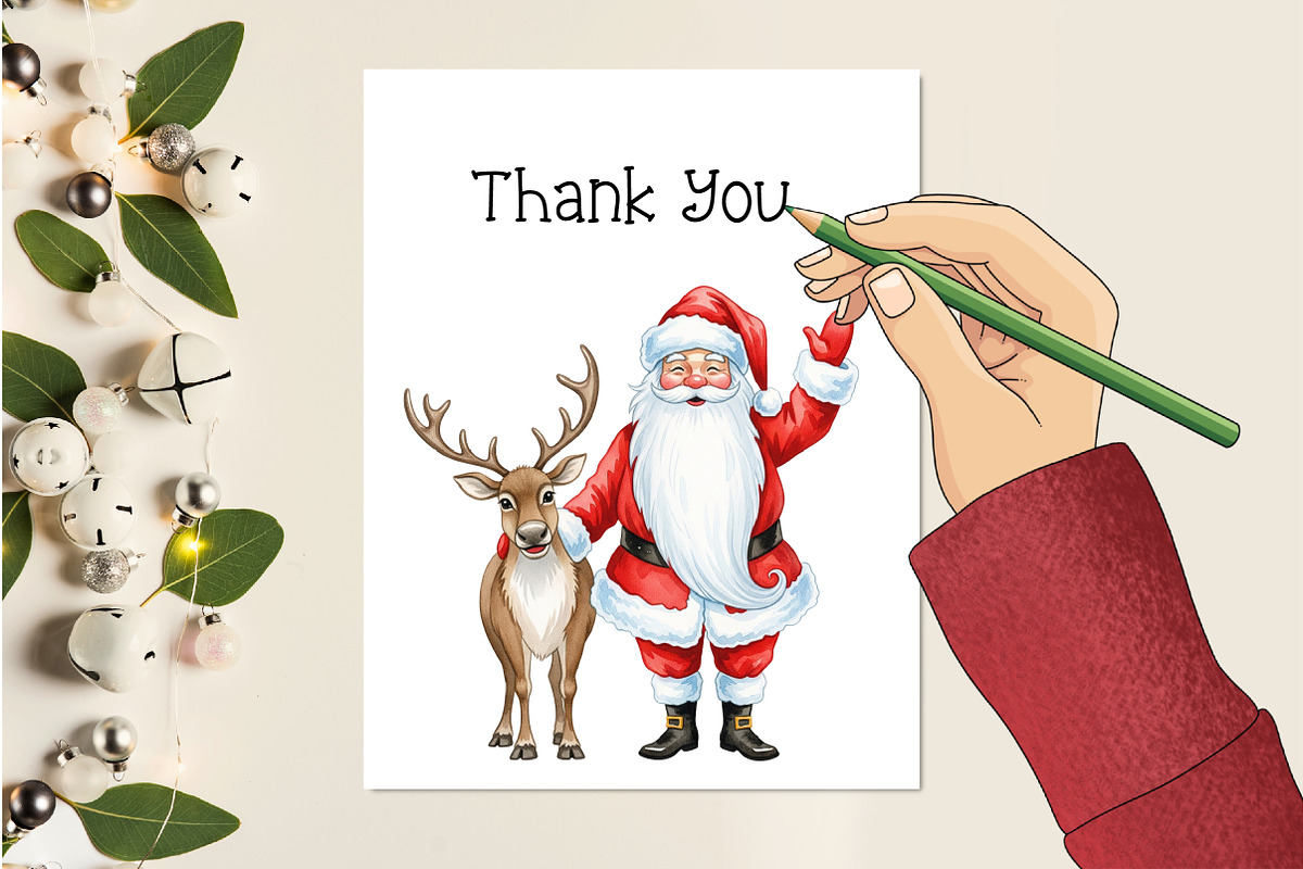 Watercolor Funny Skinny Santa Bundle, an Illustration by Creative Art (Photo 7 of 10)