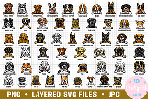 Dog Peeking SVG PNG Cut File Bundle