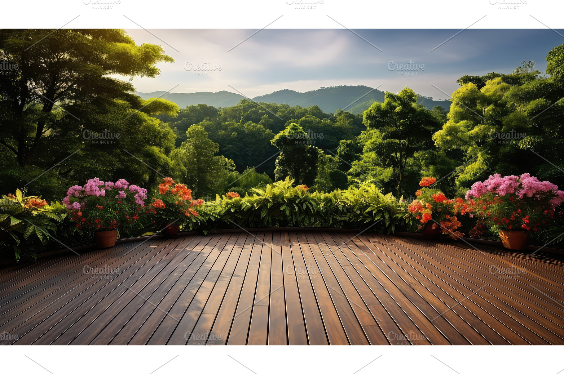 outdoor building deck ai generated, an Architecture Photo by pikepicture