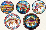 Stained Glass Patriotic Rainbow, an Illustration by OK Design (Thumbnail 5 of 5)
