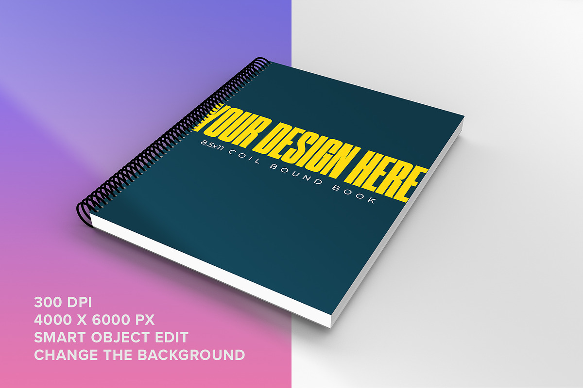 8.5 x 11 Coil Bound Book Mockup, a Print Template by IFBdesign (Photo 2 of 4)