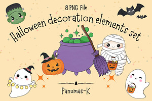 Halloween decoration elements set