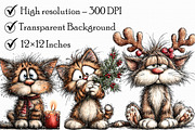 Whimsical Funny Silly Holiday Cats, an Illustration by Libby Wishes (Thumbnail 5 of 7)