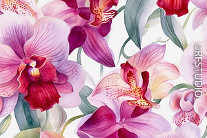 Exotic Orchids Seamless Bundle 1