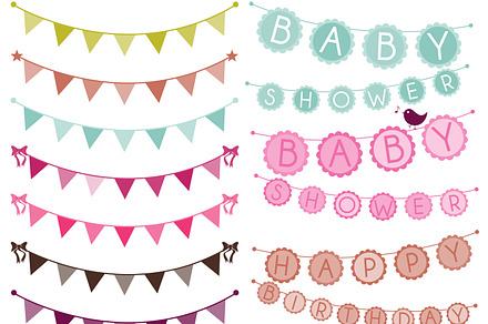 Doodle Bunting Photoshop Brushes preview 2