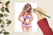 Pregnant Woman Watercolor Clipart, an Illustration by RobertsArt (Thumbnail 6 of 7)