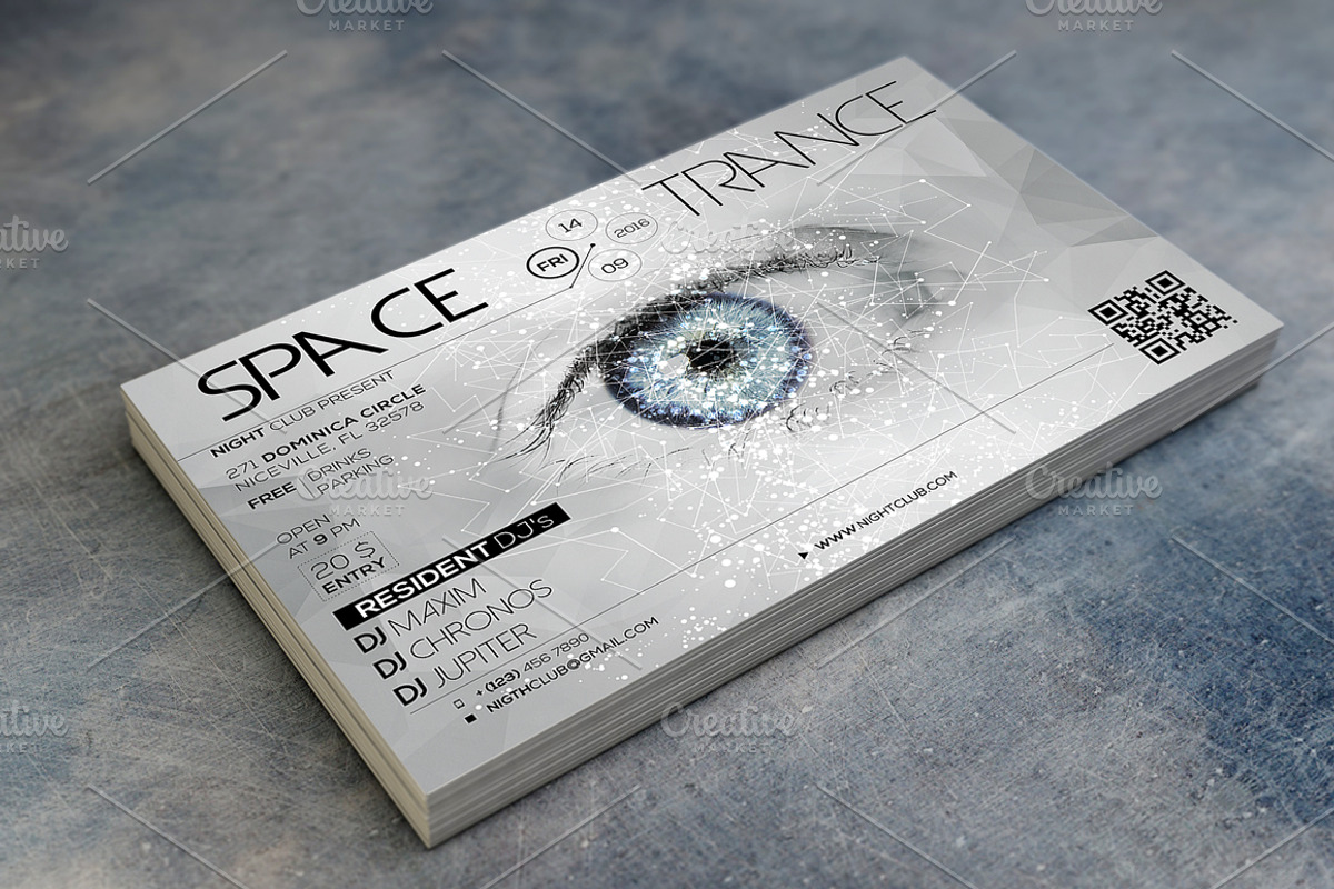 Space Trance Flyer, a Flyer Template by CREATIVE DUDE (Photo 1 of 4)