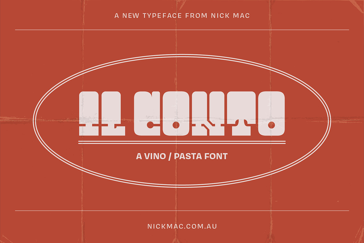 Il Conto - An Italian Wine Bar Font, a Slab Serif Font by Nick Mac (Photo 1 of 10)