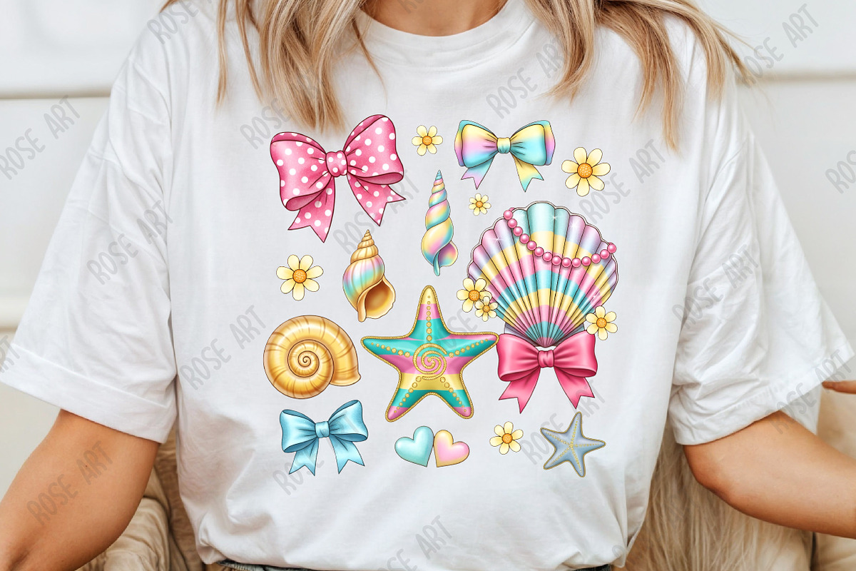 Summer Coquette Bow, Seashell Png, a Seasonal Illustration by Rose Art (Photo 1 of 4)