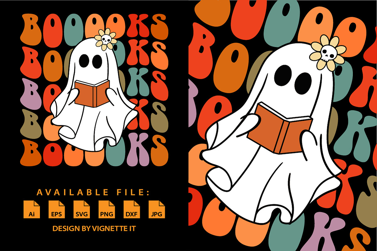 Booooks Groovy Ghost Halloween Book, an Education Illustration by Vignette.IT (Photo 2 of 3)