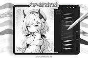 Procreate Manga Screentone Brushes, a Brush Add-On by DiBrush Studio (Thumbnail 2 of 5)