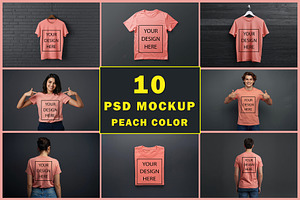 T-Shirt Mockup - Peach Edition