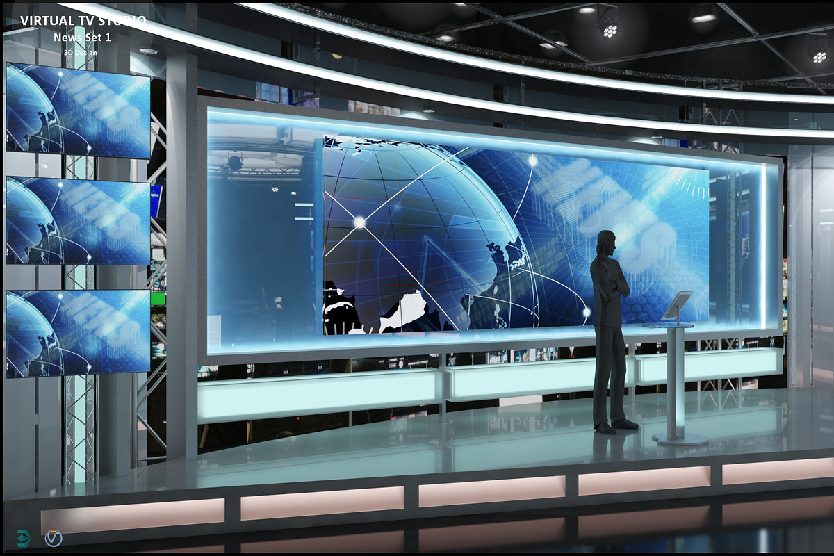 Virtual TV Studio News Set 1, an Architecture 3D Model by akerStudio (Photo 26 of 57)