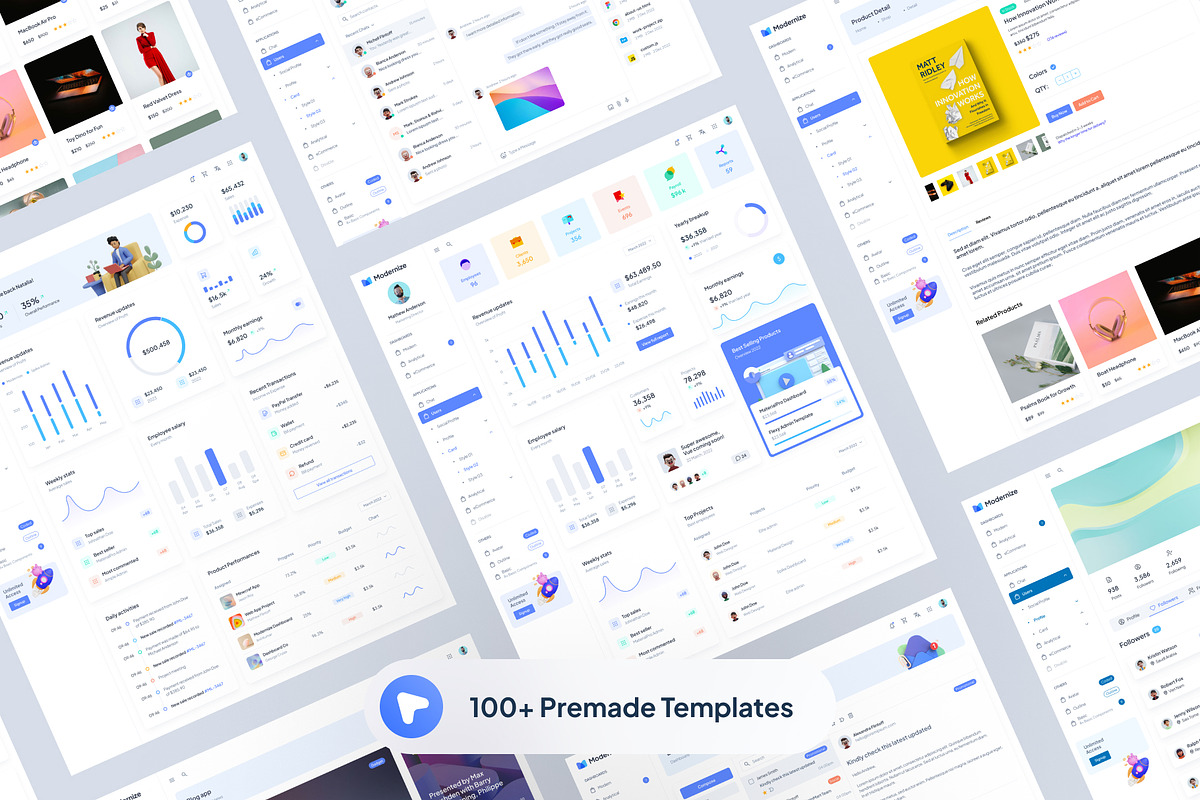 Modernize - Figma Dashboard UI Kit, an UI Kit Template by AdminMart (Photo 6 of 9)