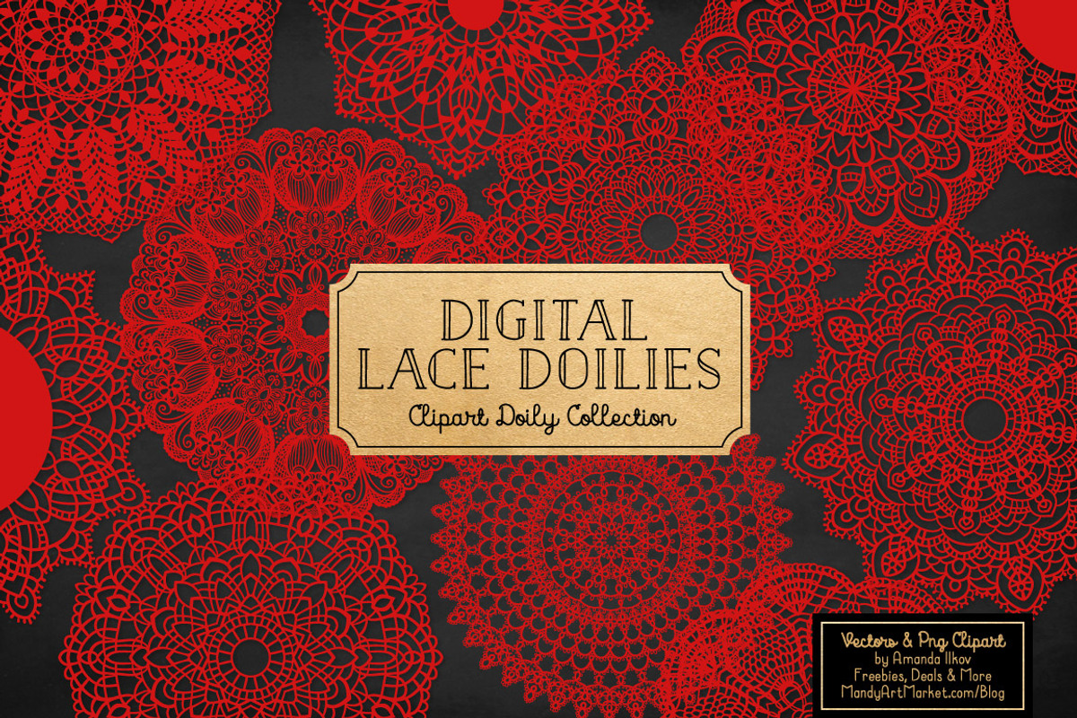 Red Round Lace Doilies, an Illustration by Amanda Ilkov (Photo 2 of 4)